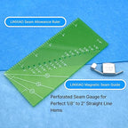 Seam Guide Ruler and Magnetic Seam Guide for Sewing Machine,Includes 1/4” Pivot Point and 15 30 45 Degree Trim Line