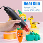 Mini Heat Gun, Portable Hot Air Gun Tool for DIY Crafts Heat Shrink Gun for Epoxy Resin, Embossing, Shrinking Wrapping Drying Paint Removing Stickers (Black)
