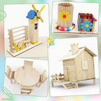 WISYOK 2400 Pcs Wooden Popsicle Sticks for Crafts, 4.5 Inch Wooden Craft Sticks, Lollipop Sticks, Treat Sticks Ice Cream Sticks for Creative Designs or DIY Craft, Home Art Projects