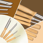 Amrules Clay Tools Kit, 4 PCS Circular Clay Hole Cutters Tools, Wooden Handle and Stainless Steel Sculpting Tools Kit Suitable for Drilling, Carving, Pottery Craft and DIY Projects