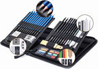 H & B 48 Professional Sketching Pencils and Drawing Kits, Including Sketching Pads, Graphite Pencils, Pencil Sharpener and Eraser, Artist's Art Supplies for Artists Beginner Adults
