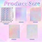 120 Sheets Holographic Sticker Paper, Vinyl Waterproof Laminating Sheets Self-Adhesive Overlay Laminate Sticker Transparent Rainbow Laminate Film 5 Styles Mixed (11 × 8.5 Inch)