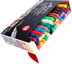 POMAC 48 Colors Acrylic Paint Markers, Water-Based Acrylic Pens Brush Tip, Art Drawing Liquid Paint Pens for Fabric, Canvas, Rock, Glass, Wood, Paper, DIY Crafts and Art Supplies
