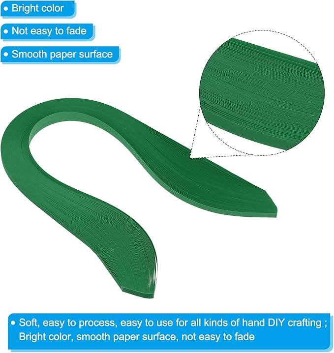 PATIKIL Quilling Strips Paper 600pcs 5mm 39cm Origami Paper Quilling Kits for Art DIY Hand Craft Christmas, Dark Green