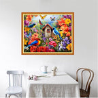 Foxhool Beginners Cross Stitch Kits Stamped Full Range of Embroidery Kits for Adults DIY Cross Stitches kit Embroidery Patterns for Needlepoint kit-Little Bird Family 16x20 inch