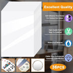 Clabby 36 Sheets Holographic Sticker Paper A4 Vinyl Sticker Paper Self Adhesive Waterproof Transparent Film, 11.7 x 8.3 inches(Clear)