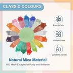 uxcell 10g/0.35oz Cosmetic Grade Mica Powder, 600 Mesh Mica Powder Natural Resin Epoxy Pigment Powders for Casting Resin, Candle Dye, DIY Nail Polish and Lip Gloss, Mint Green