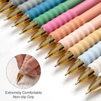 Ballpoint Pens Black Ink Ball Point Pen with Super Soft Grip Medium Point 1.0mm Office Pens (Gold 12-count)