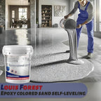 Epoxy Floor Paint, Epoxy Colored Sand Floor Paint, High-Gloss Marble Effect Self-Leveling Coating, Waterproof, Non-Slip, Ultra-Durable for Garage, Basement, Wood Floors (Sapphire Blue,2.2 lb)