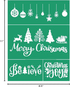 JAJADO JAAJDO Merry Christmas Silk Screen Transfers Christmas Tree Silk Screen Stencils Xmas Bell Ornaments Screen Printing Stencils for Christmas Party Decorations, Coffee Shop, Office, School, Home