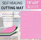 HEADLEY TOOLS 18"x24" Thickened Self Healing Cutting Mat, A2 Rotary Cutting Sewing Mat for Crafts, Double Sided 5-Ply Table Cutting Board for Fabric Quilting Patchwork Arts Hobby Project, Pink/Purple