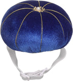HARFINGTON Wrist Pin Cushion Wristband Sewing Pincushion Polyester Pin Holder Wearable Pumpkin Shaped Needles Wristband for Sewing Quilting Needlework DIY Crafts, Blue