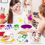 7" Large Ink Pads for Kids - Handprint Footprint Size Rainbow Stamps Pad, Safe & Washable Ink Pad for Fingerprint Painting Card Making Stamp Crafting Paper Wood Fabric Scrapbook Kids Birthday Gifts