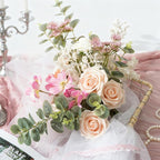 Artificial Flowers Foam Fake Roses 25pcs Mix Colors Roses with Stems for Home Decor DIY Wedding Bouquets Party Bridal Shower Centerpieces Faux Flower Arrangements Tables Decorations