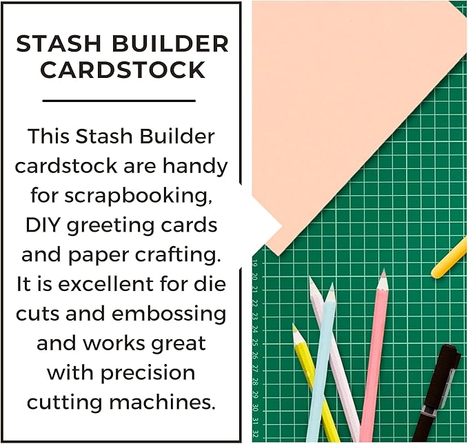 PA Paper Accents Stash Builder Textured Cardstock 8.5" x 11" Textured Berry Smoothie, 65lb colored cardstock paper for card making, scrapbooking, printing, quilling and crafts, 25 piece pack