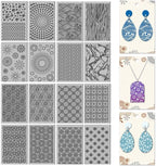 CHGCRAFT 16 Sheets Abstract Floral Clay Texture Mat Seamless Flower Pattern Polymer Clay Texture Sheets DIY Tools for Pottery Earring Jewelry Making Stamp Engraving Machines, 4x2.6inch