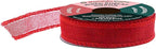 Mandala Crafts Red Burlap Wired Ribbon 1 Inches Wide Jute Ribbons for Crafts - 10 Yds Roll Rustic Burlap Wrap Trim Ribbons for Wreaths Bows Party Decoration