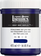 Liquitex Professional Heavy Body Acrylic Paint, 16-oz (473ml) Pot, Phthalocyanine Blue (Green Shade)