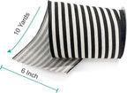 CT CRAFT LLC Striped Canvas Cotton Ribbon 6" x 10 Yards Ivory/Black Stripes for Thanksgiving Christmas Home Décor Gift Wrapping Outdoor Tree Topper Bow Wreath