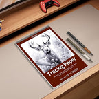 Crehatos 9" x 12" Tracing Paper, Translucent Tracing Pad, 75 Sheets 38lb/60gsm Vellum Art Paper