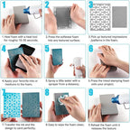 BAOFALI 8 Pcs Stamping Foam Grey Moldable Foam with Acrylic Stamp Block Stamps Plastic Pad Cut and Dry Foam Stamping Foam Block for Sculpture, Modeling, DIY Arts and Handicrafts Projects