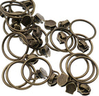 Leekayer 5# Black Nylon Zipper Tape Brass Teeth 10 Yards Continuous Zipper with 25 pcs Ring Pull Silders Bulk(Antique Brass)