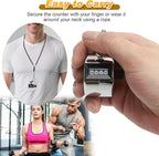 2 Pcs Clicker Counter, Hand Tally Counter with Large Display - Mechanical Pitch Counter Clicker for Baseball, Inventory, People Counting, Events, Gym Reps(Silver)