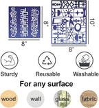 Stencils for Crafts Reusable Texture Stencils Geometric Stencil for Painting on Wood Furniture Card Canvas Paper Scrapbook