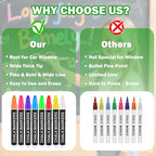 Liquid Chalk Markers for Blackboard, Jumbo Window Markers Chalk Pen with 7mm Thick Wide Tip for Car Glass Poster Halloween Christmas Decorations, Stocking Stuffers for Teen Girls Boys, 8 Pack