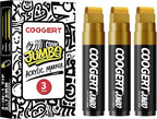 3Pcs Gold Jumbo Poster Markers, 15MM Thick Permanent Acrylic Graffiti Markers, Wide Tip Paint Marker for Canvas, Posters Board, Fabric, Window, Glass, Wood, Teachers,Banner painting supplies