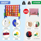 Jumbo 4 in a Row Game Set,4FT Giant Game Set with Carry Bag&42 Pieces Rings&Cup Holder,Indoor/Outdoor Yard Game for Kids & Adults-Fun Family&Party Game-Boosts Brain Power(Red&Blue)