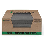 FlashDry - Universal Spill Absorbent Pads (100 Pads per Container) | 17.5” x 13.5” x 2mm Oil and All Purpose Premium Liquid Pads Packed in a Convenient Sturdy Dispensing Box (1)