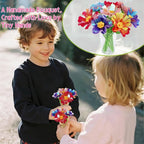 Glintoper Fabric Flower Craft Kit for Kids, DIY Bouquet Maker Toys Birthday Gift for Toddler Girls Age 4 5 6 7 8 9, Xmas Gifts for Preschool Girls, Educational Crafts Handmade DIY Activity Set