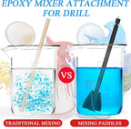 12 Pieces Epoxy Mixer Attachment for Drill Helix Paint Mixer Reusable Paint Stirrers Drill Attachment for Resin for Jewelry Resin Casting Molds (Red, Blue, Black, White)