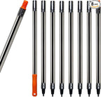 8 PCS Total 10 Ft Extension Pole, Paint Roller Stainless-Steel Threaded Splicing Extension Poles for Hand Drywall Sander Wall Cleaning and Polishing Paint Roller Brushes