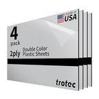 Trotec | Metallic Looking Acrylic Sheet | 12"x20"x1/16, 4 Pcs | Smooth Silver/Black | Metallic Finish - Scratch Resistant for Laser Engraving & Cutting,Printing,Glowforge,Name Plate | USA Made
