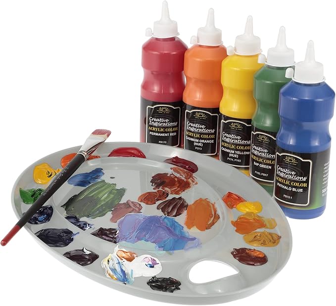 Creative Inspirations Acrylic Paint - Lemon Yellow - 500 mL Bottle - Smooth & Creamy Consistency, Vibrant Pigmentation, Great Coverage for Artists - Clean Up with Soap & Water