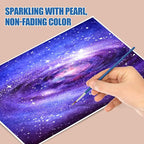 Mini Glitter Watercolor Paint Set with Paper, 24 Colors Shimmer Metallic Watercolour Painting Sets, Solid Pearl Water Color Paints for Adult, Kids, Purple 1ml Trial Pack(Mysterious Nebula)