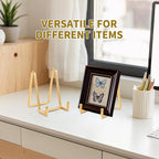 Plate Holder Easel Display Stand - 4.5 inch Metal Plate Stands for Display - Tabletop Picture Stand - Gold Iron Easels for Display Pictures | Photo Frames | Book | Decorative Plates | Plaque -2 Pack