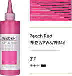 MEEDEN Soft Body Acrylic Paint: Peach Red Matte Finish - 250ml/8.45oz Bulk Acrylic Colors in Ergonomic Bottle - Fluid Flow Art Paints for Artists Canvas Painting