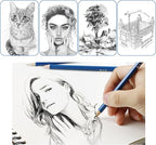 H & B 12 PCS Pencil Drawing Kit, H-4H, F, HB, B-6B Graphite and Charcoal Sketch Pencil Set for Beginners, Professional Artists