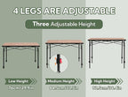 Portable Outdoor Adjustable Height Camping Table, Large for 2-6 Person, Foldable Roll-up Aluminum Camp Table with Carry Bag for Picnic, Camp, Sturdy, Stable, Loads 220 Lbs