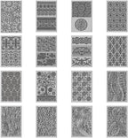 CHGCRAFT 16 Sheets 16 Styles Retro Lace Polymer Clay Texture Mat Mandala Tree Modeling Pattern Pad Bohemian Texture Sheets for Polymer Clay Making Earrings Jewerly Tools, 4×2.6 inch