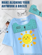 Vowlove Tshirt Ruler Guide for Vinyl Alignment - T Shirt Measure Rulers Guide, Shirt Measurement Centering Tool Heat Press Screen Printing V-Neck Embroidery Accessories Sublimation Blanks Product