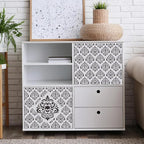 Damask Stencils for Crafts Reusable 6” Texture Stencils Floral Background Stencil Leaf Templates for Painting on Wood Furniture Card Canvas