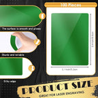 weparmeety 100 Pcs Metal Engraving Blanks Aluminum Sheet Laser Engraving Business Card Multipurpose Engraving DIY Gift Cards 86 x 54 x 0.21 m (Green)