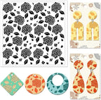 CHGCRAFT Hydrangea Texture Polymer Clay Texture Sheets Flowers Leaves Pattern Silicone Texture Stamp Clay Modeling Pattern Pad Texture Sheets for Polymer Clay Making Earrings Jewelry