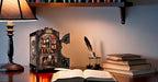 Fsolis Book Nook Kit DIY Scene Miniature Dollhouse Kit, 3D Puzzles for Adults, 108 Wooden Pieces, Bookshelf Decor Tiny House Mini Booknook Craft, Gift for Women Scale Model Lovers (Count Cat's Study)