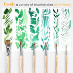 Sable Travel Watercolor Brushes, Fuumuui 6pcs Kolinsky Sable Watercolor Travel Brushes with Short Handles - Detail Liner Pointed Round Flat Wash Mop for Watercolor Gouache Ink Painting