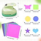 UCEC Hole Punch 1 Inch Craft Hole Punch Shapes, 36 Pieces Hole Puncher for Crafts Set with Craft Paper Cardstock, Mix Shape Designs Hole Puncher for Kids for Crafting Scrapbooking